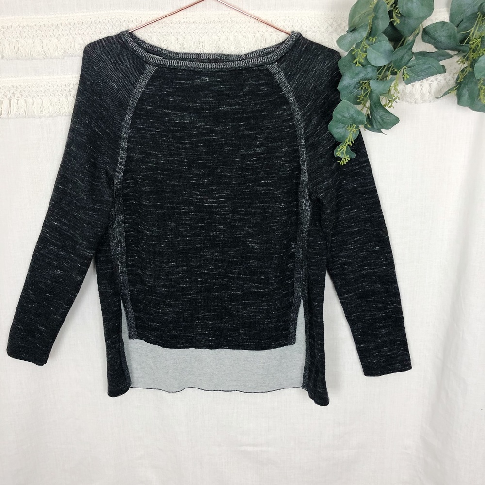 Lou & Grey | Black & White Marled Sweatshirt | M
